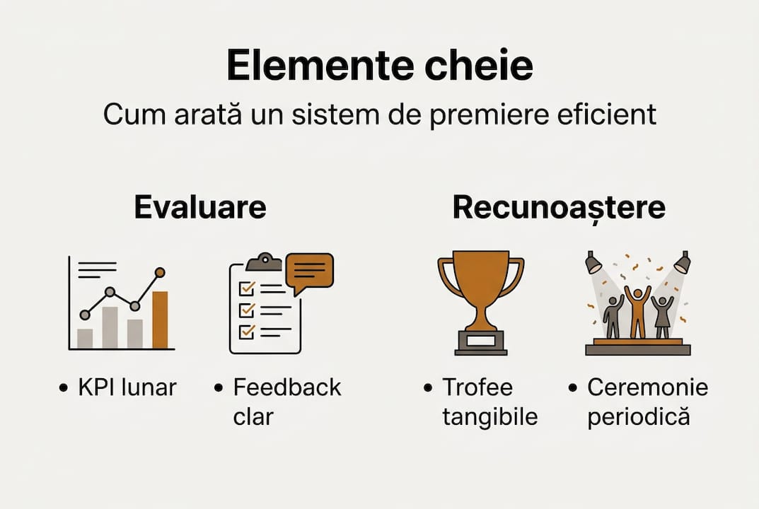 Infografic despre modul în care funcționează sistemul de recompensare a angajaților