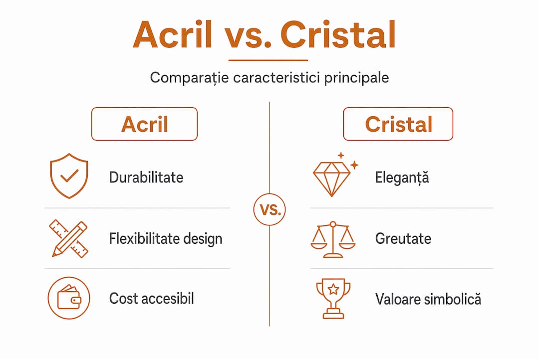 Infografic: diferențe între acril și cristal