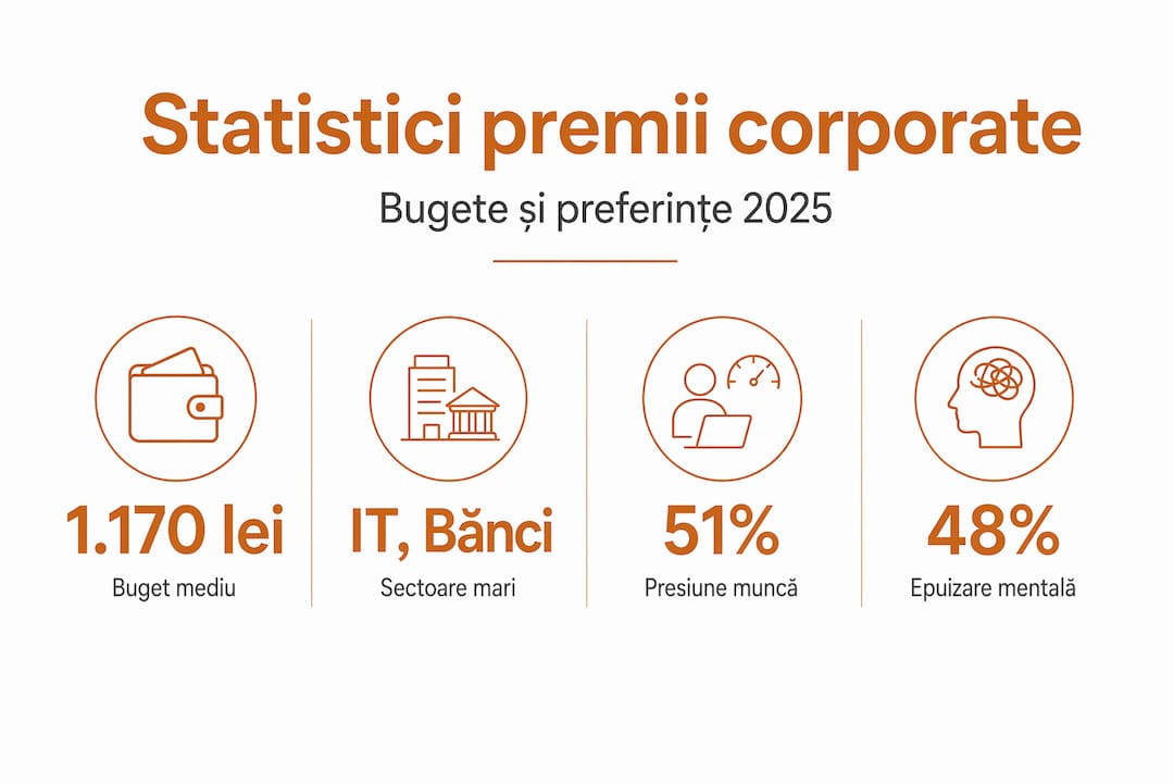 Infografic despre statistici și bugete alocate premiilor corporate în România
