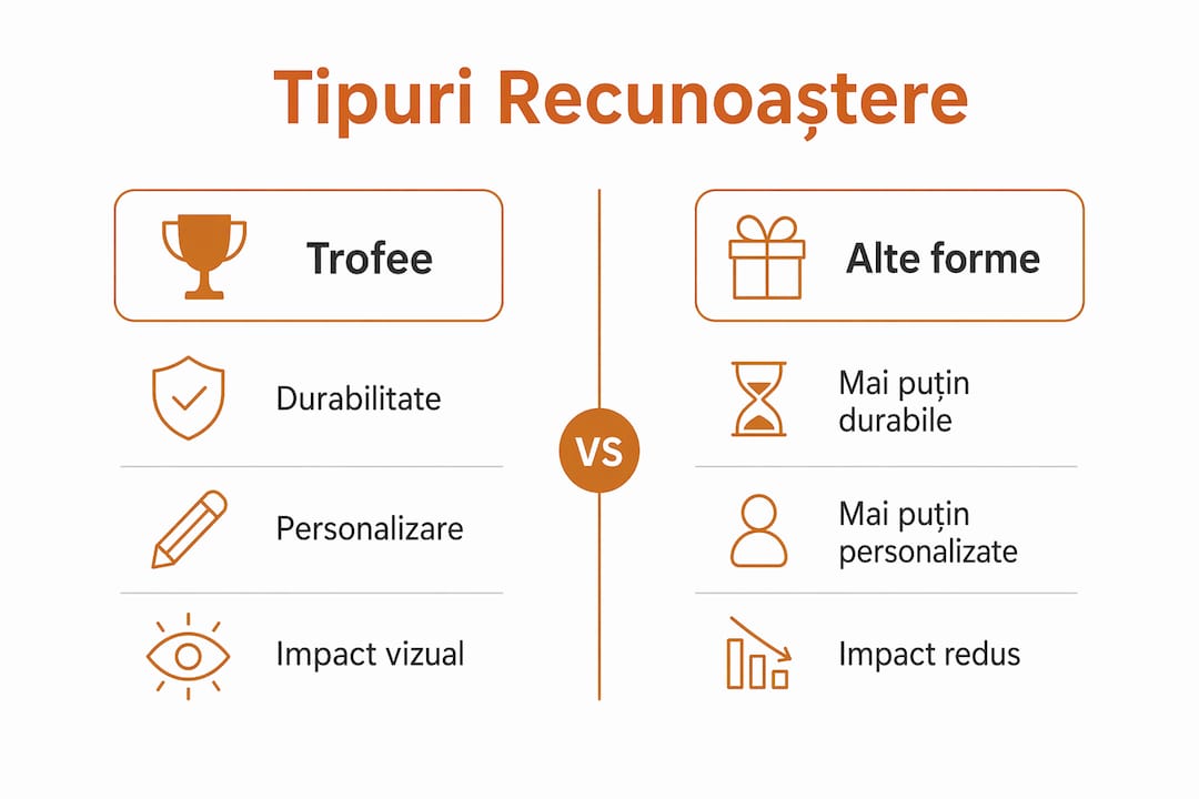 Infografic: cum se diferențiază trofeele față de alte tipuri de recunoaștere