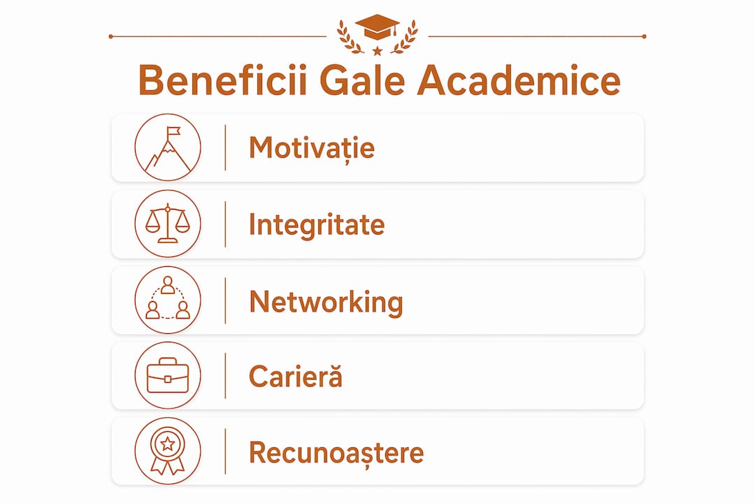 Infografic: De ce contează galele academice în 2026 – avantaje și impact