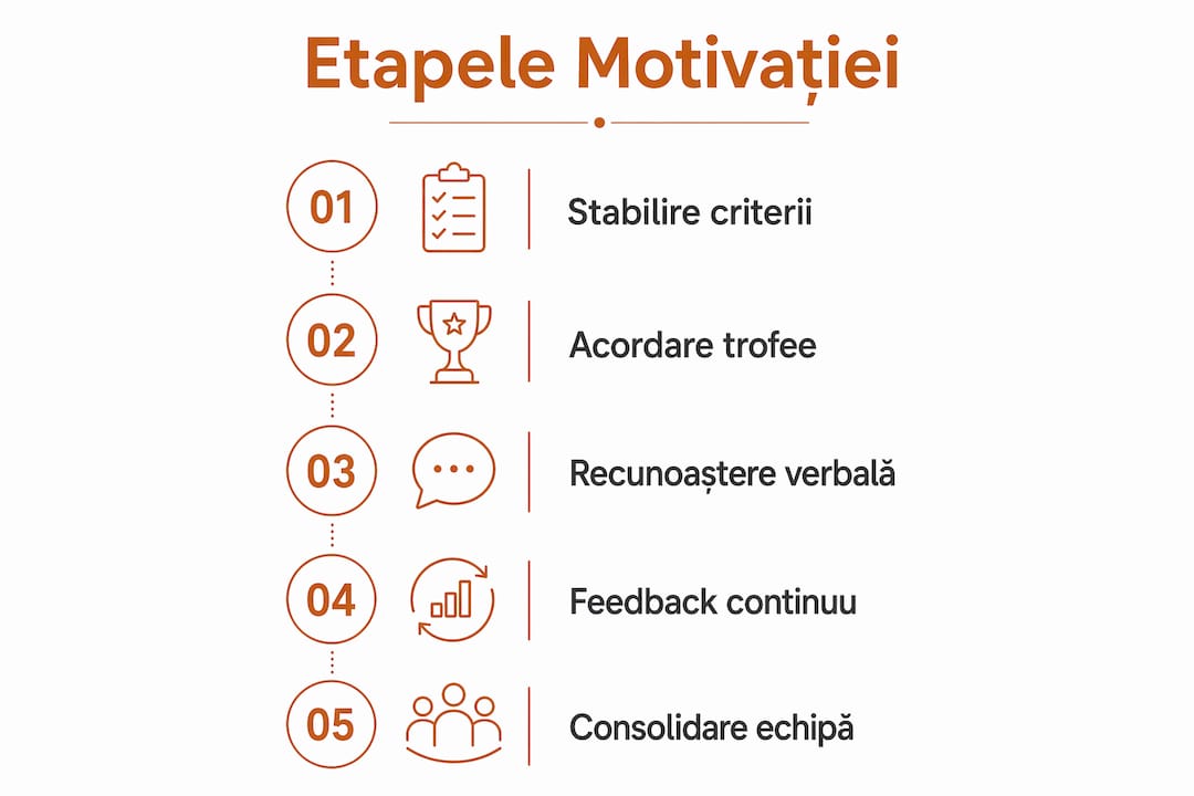 Infografic: Pașii esențiali pentru a folosi trofeele ca sursă de motivație