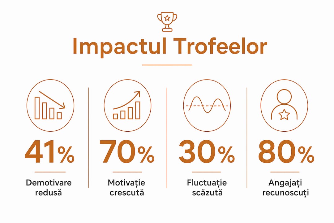 Infografic despre rolul trofeelor în succesul organizațiilor