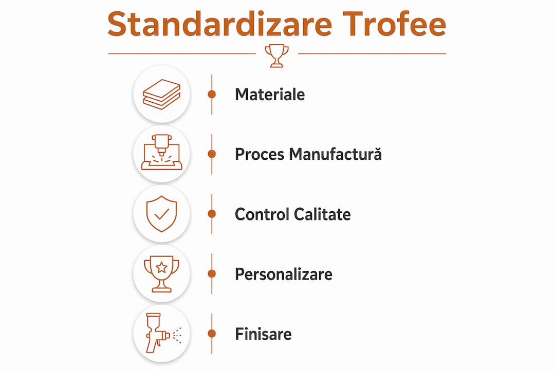 Infografic: pașii principali în procesul de standardizare a trofeelor sportive