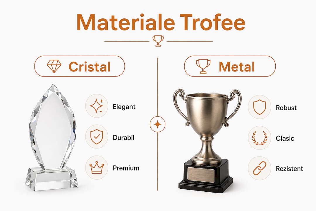 Infografic: diferențele dintre trofeele din cristal și cele din metal