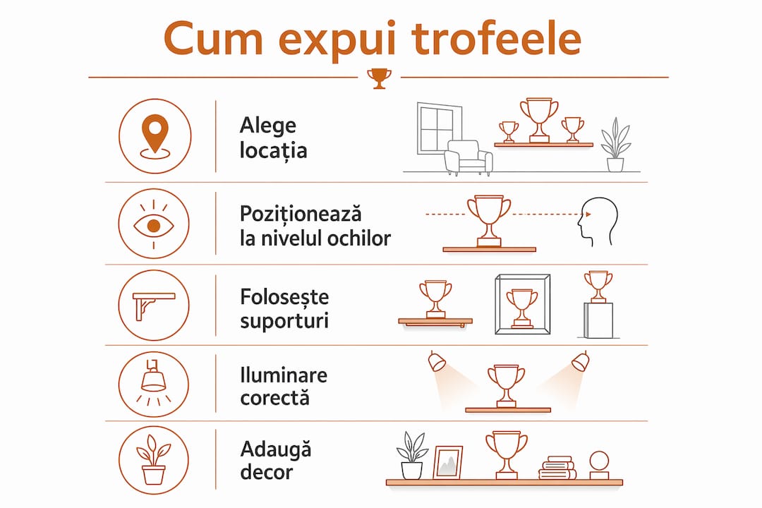 Infografic: cum să-ți expui trofeele acasă, pas cu pas