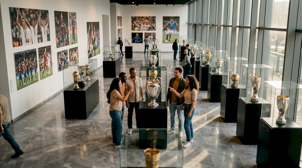Expoziție de trofee celebre și vizitatori la muzeu