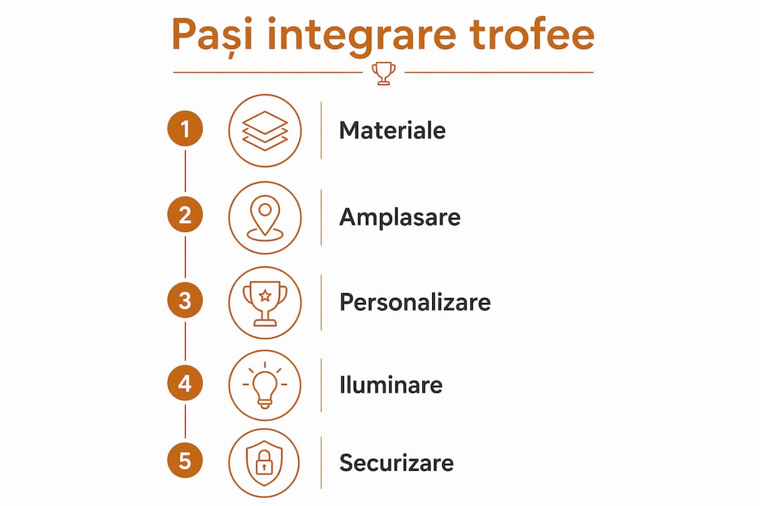 Infografic: cum să integrezi trofeele în decorul unei scenografii, pas cu pas
