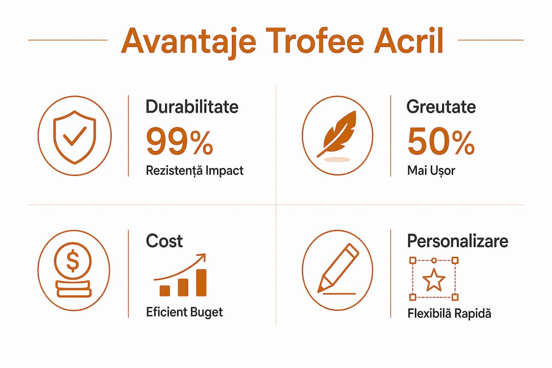 Infografic: de ce să alegi trofee din acril – cele mai importante beneficii