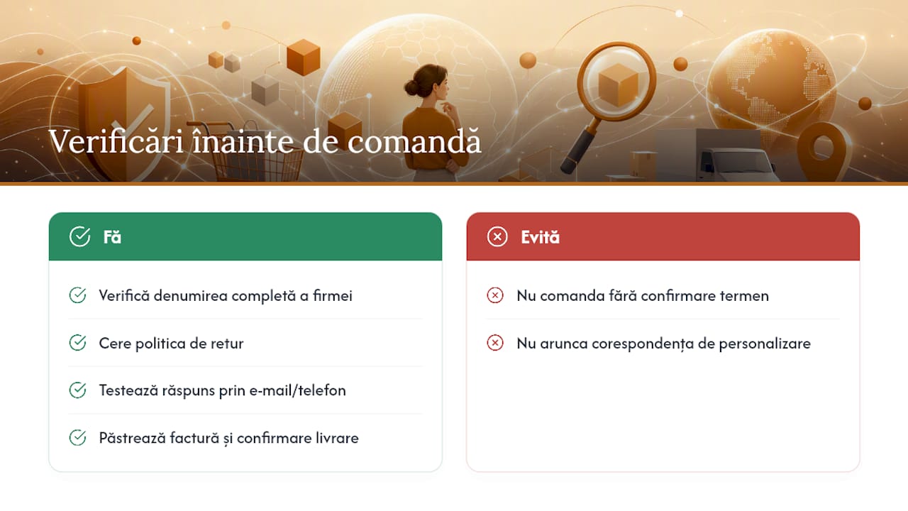 Cum verificăm informațiile comerciantului înainte de o comandă — overview diagram
