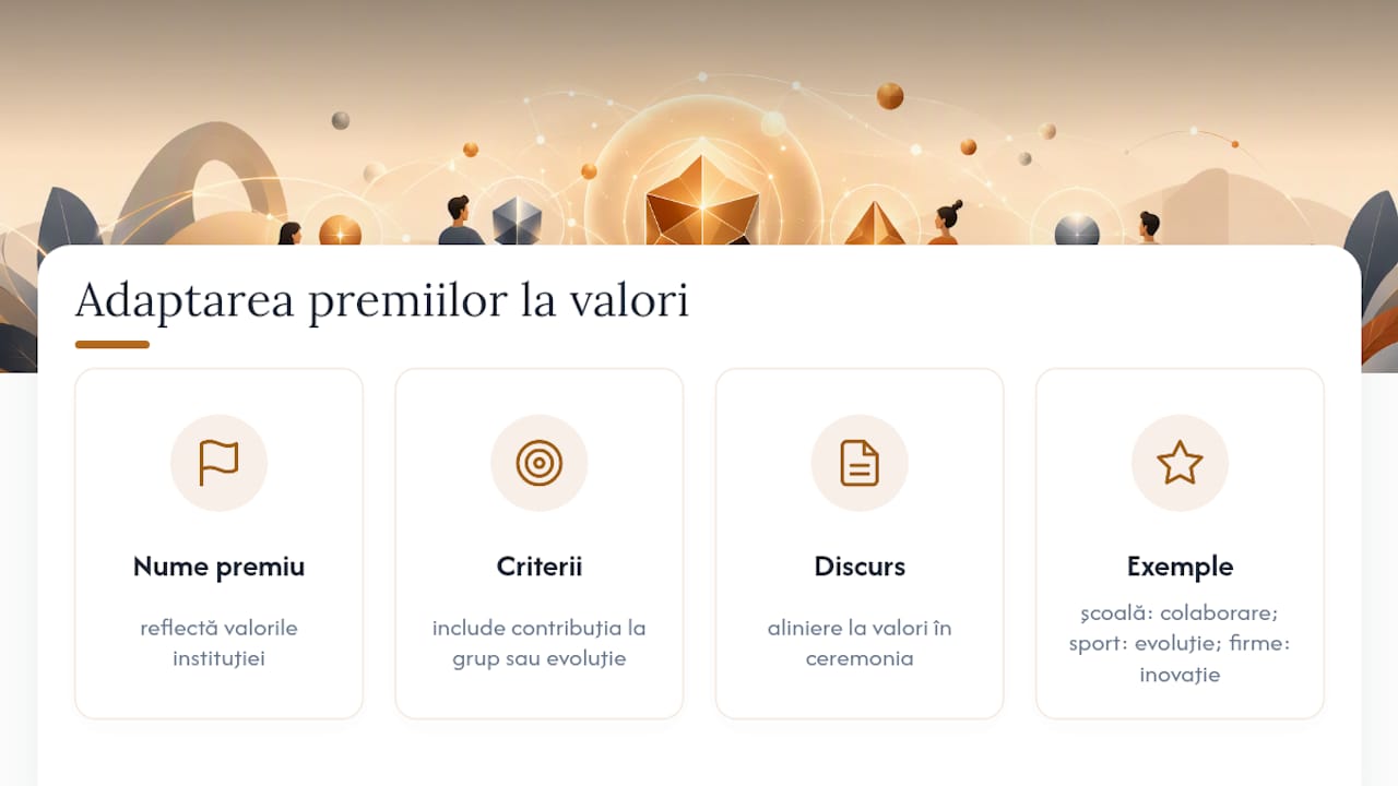 Cum adaptezi premiile la valorile organizaţiei tale — overview diagram