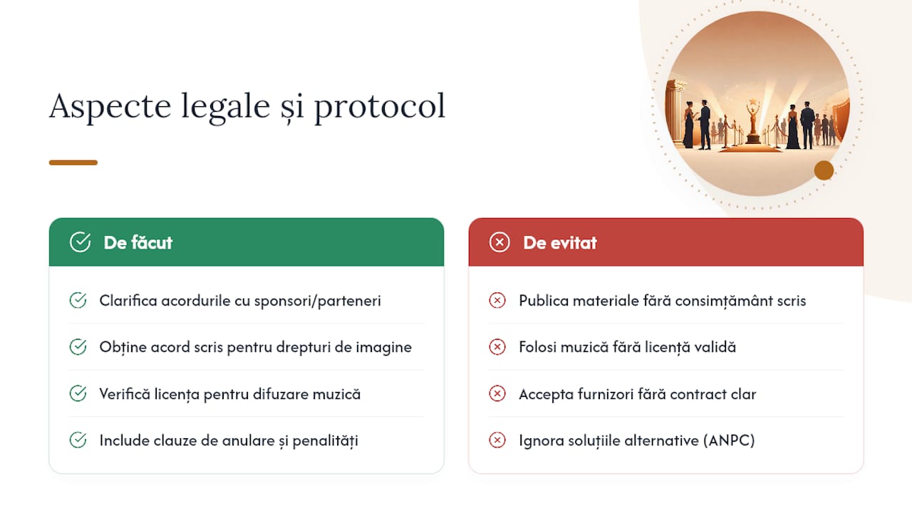 Organizarea aspectelor legale și de protocol la premiere — overview diagram