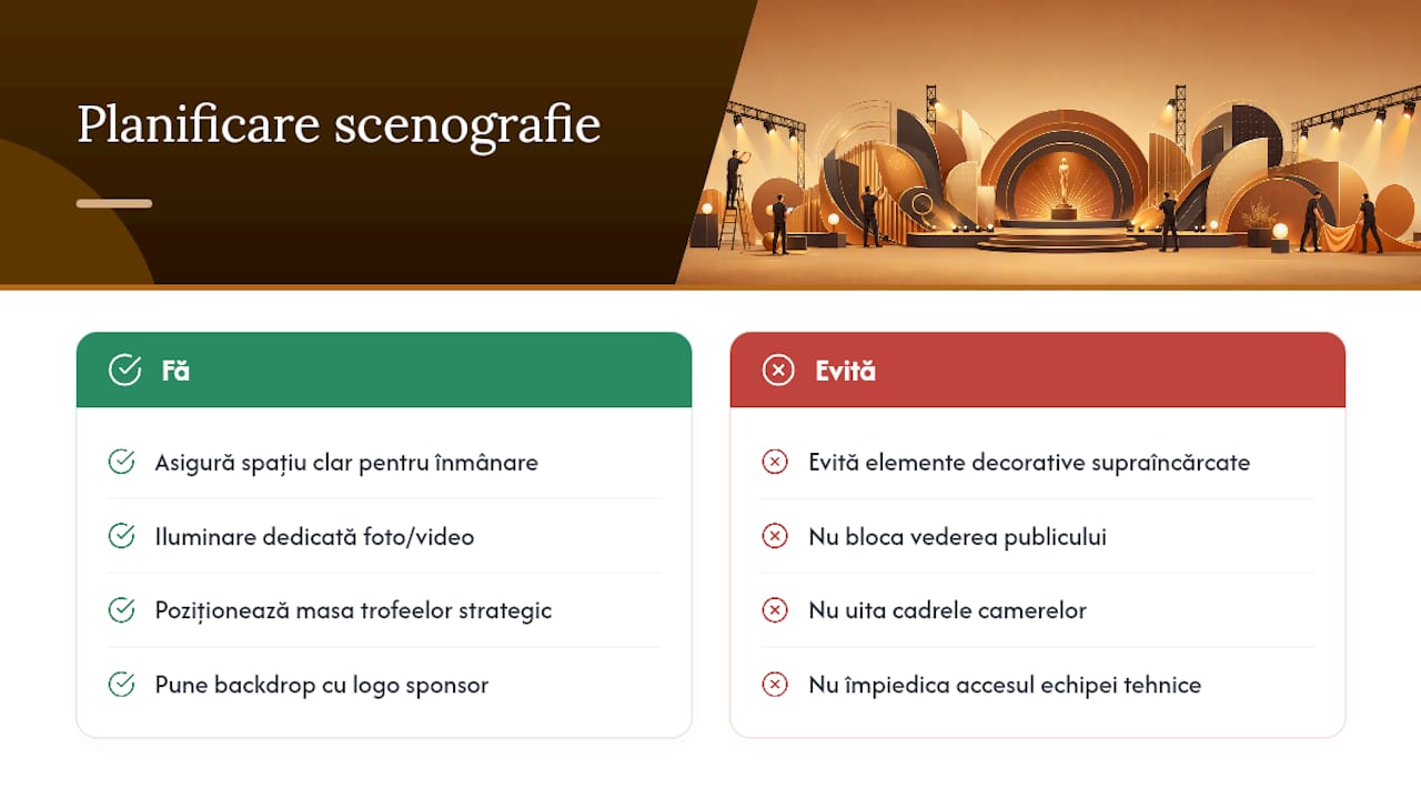 Planificarea decorului și a scenografiei specifice premiere — overview diagram