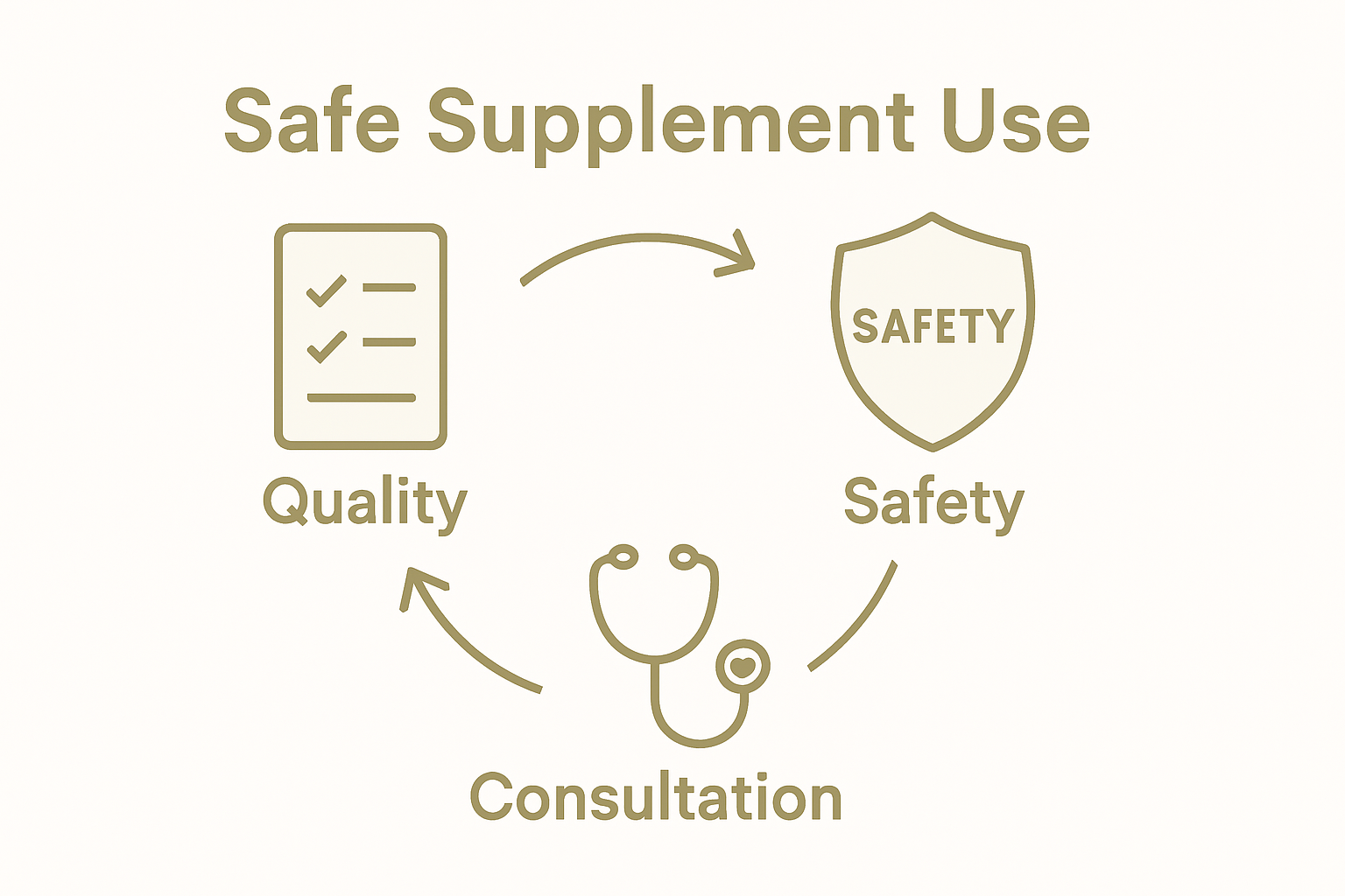 Infographic showing supplement safety steps