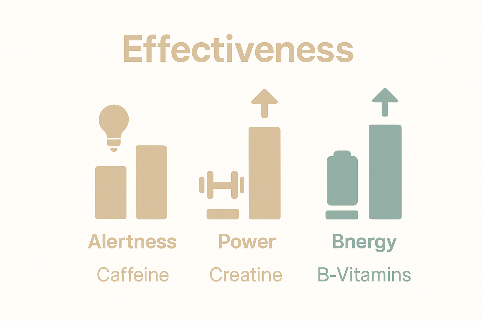 Infographic comparing energy supplement effectiveness