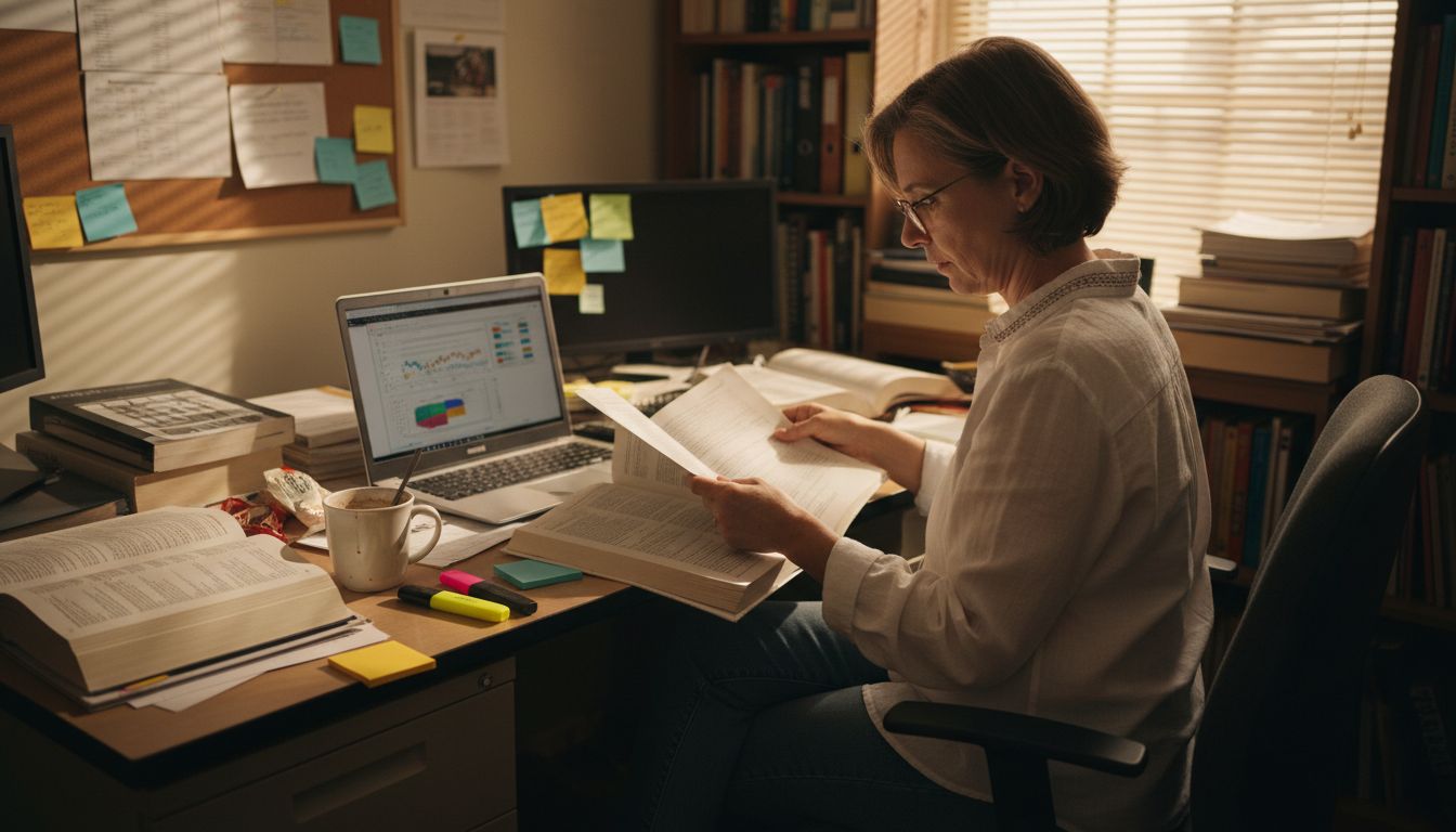 Researcher reviewing supplement cycling studies