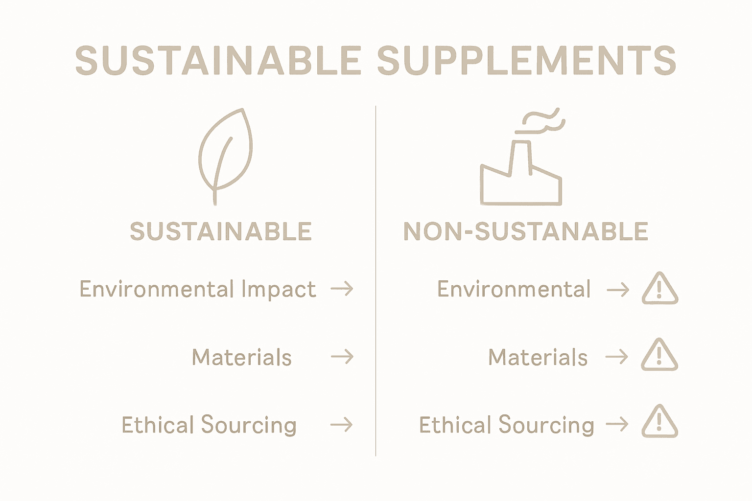 Comparison of sustainable versus unsustainable supplements