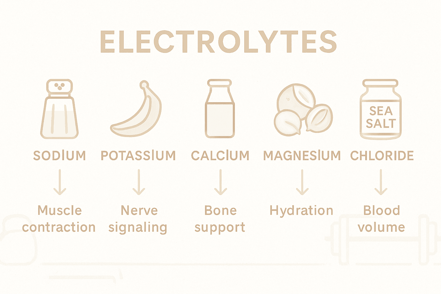 Infographic showing key fitness electrolytes