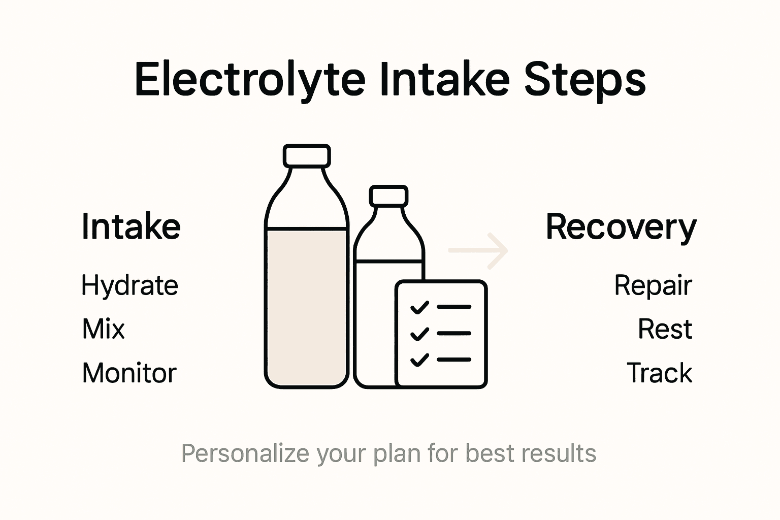 Infographic of electrolyte intake and recovery steps