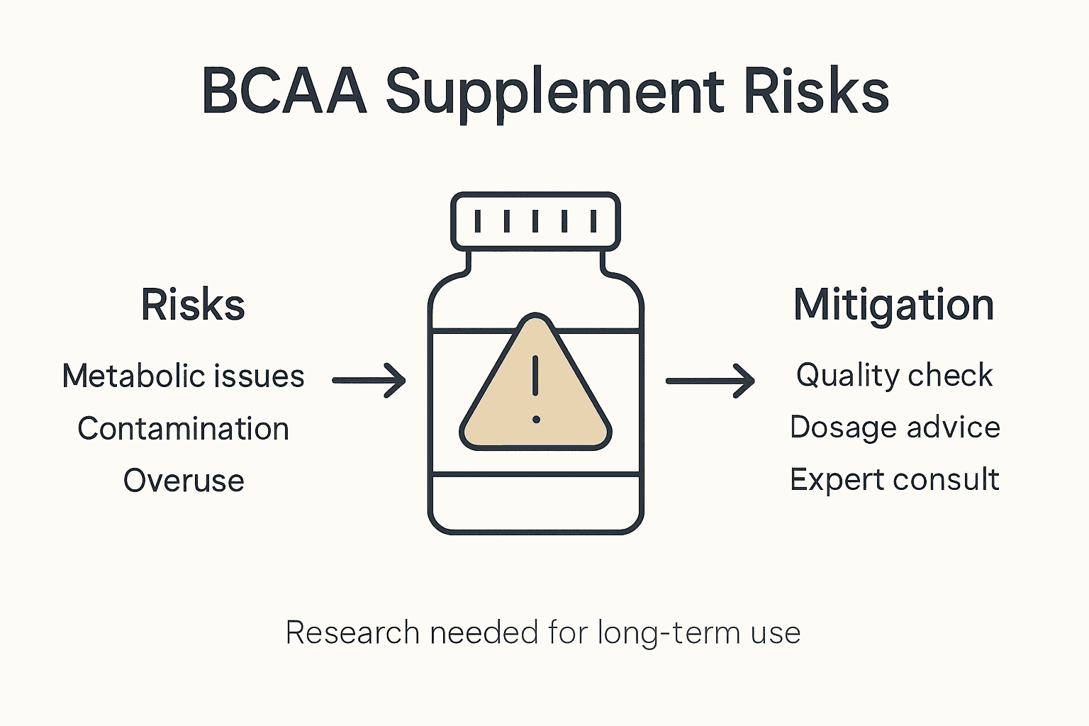 Infographic highlighting BCAA side effects and safety tips