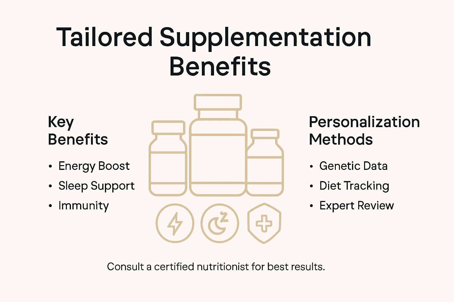 Infographic about supplement benefits and personalization