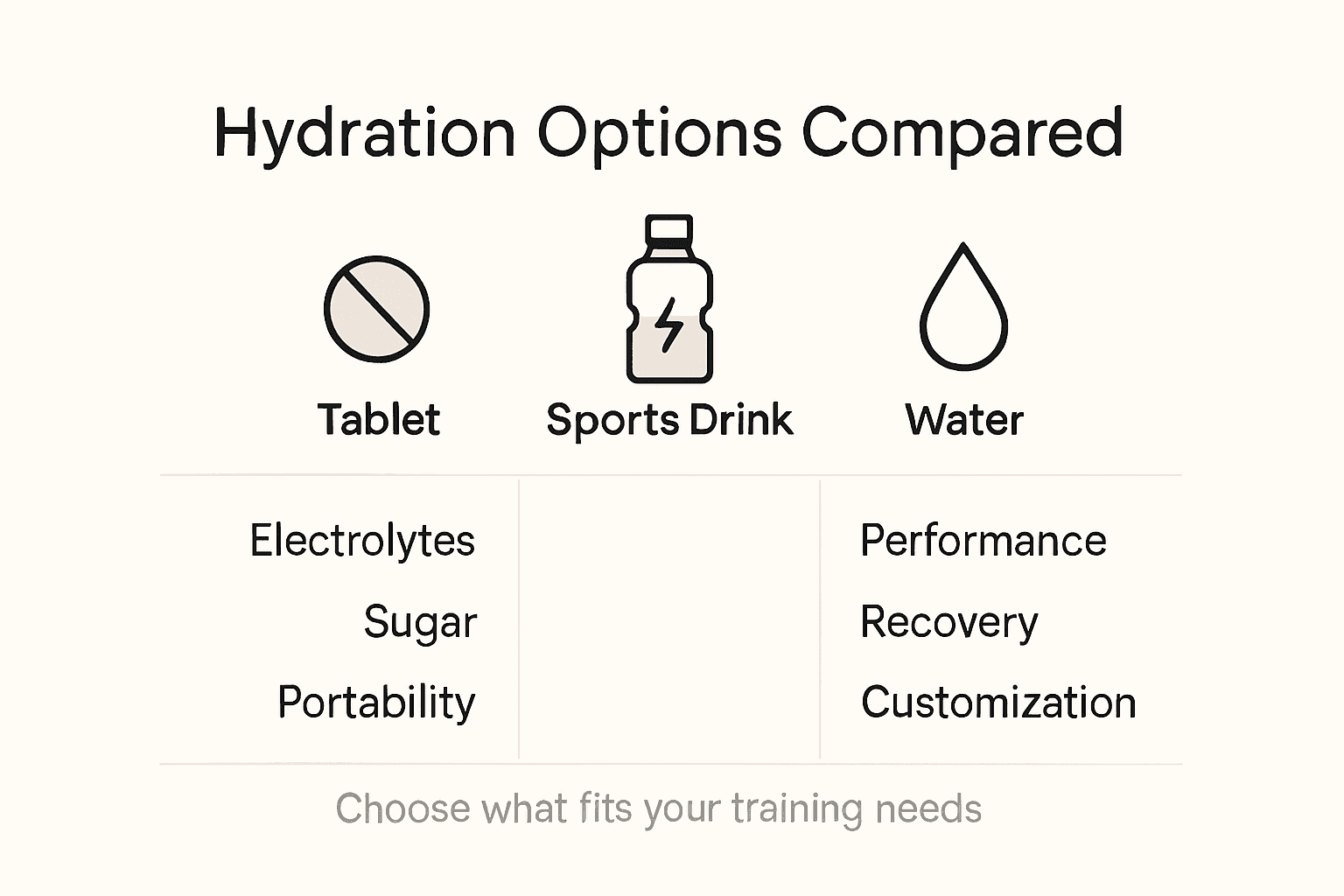 Infographic comparing hydration tablets and alternatives