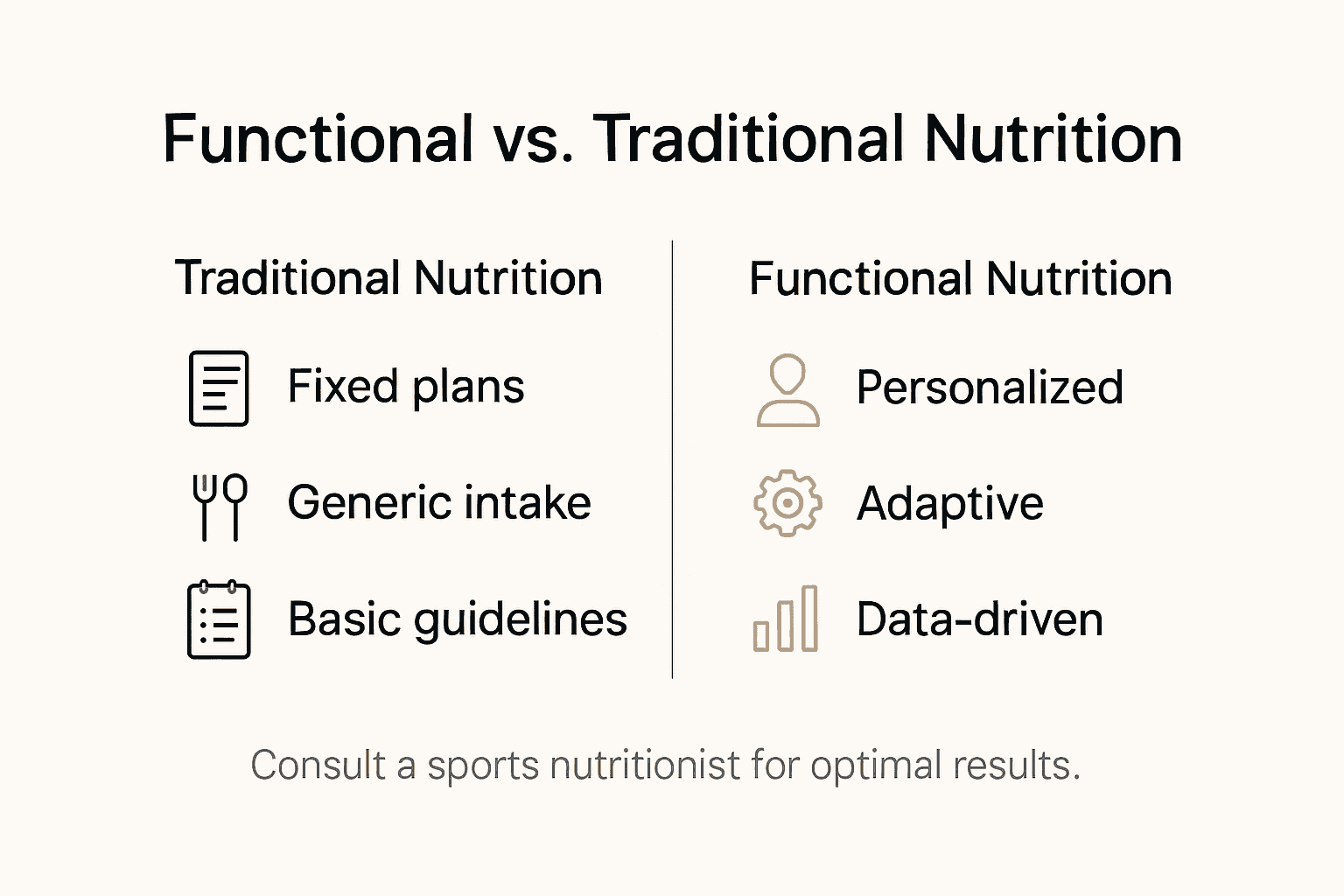 Infographic comparing functional and traditional nutrition