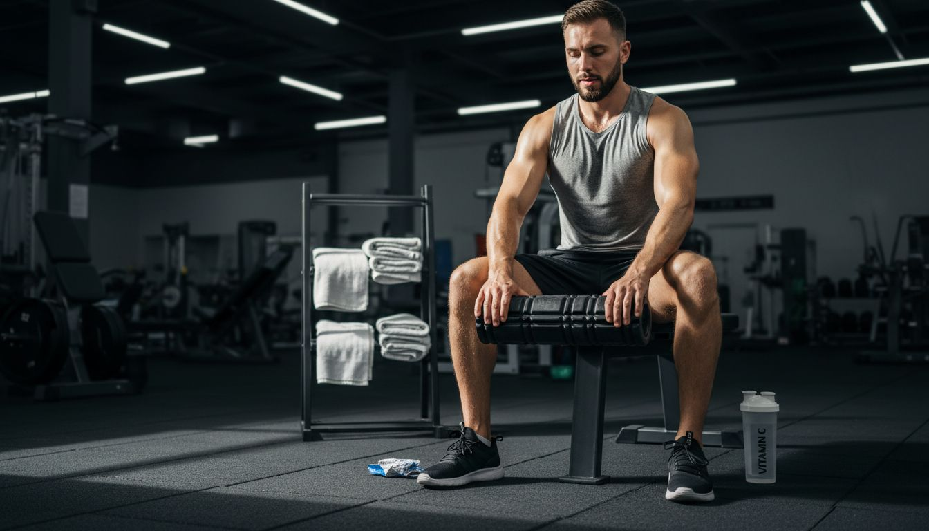 Athlete recovering after workout with vitamin C