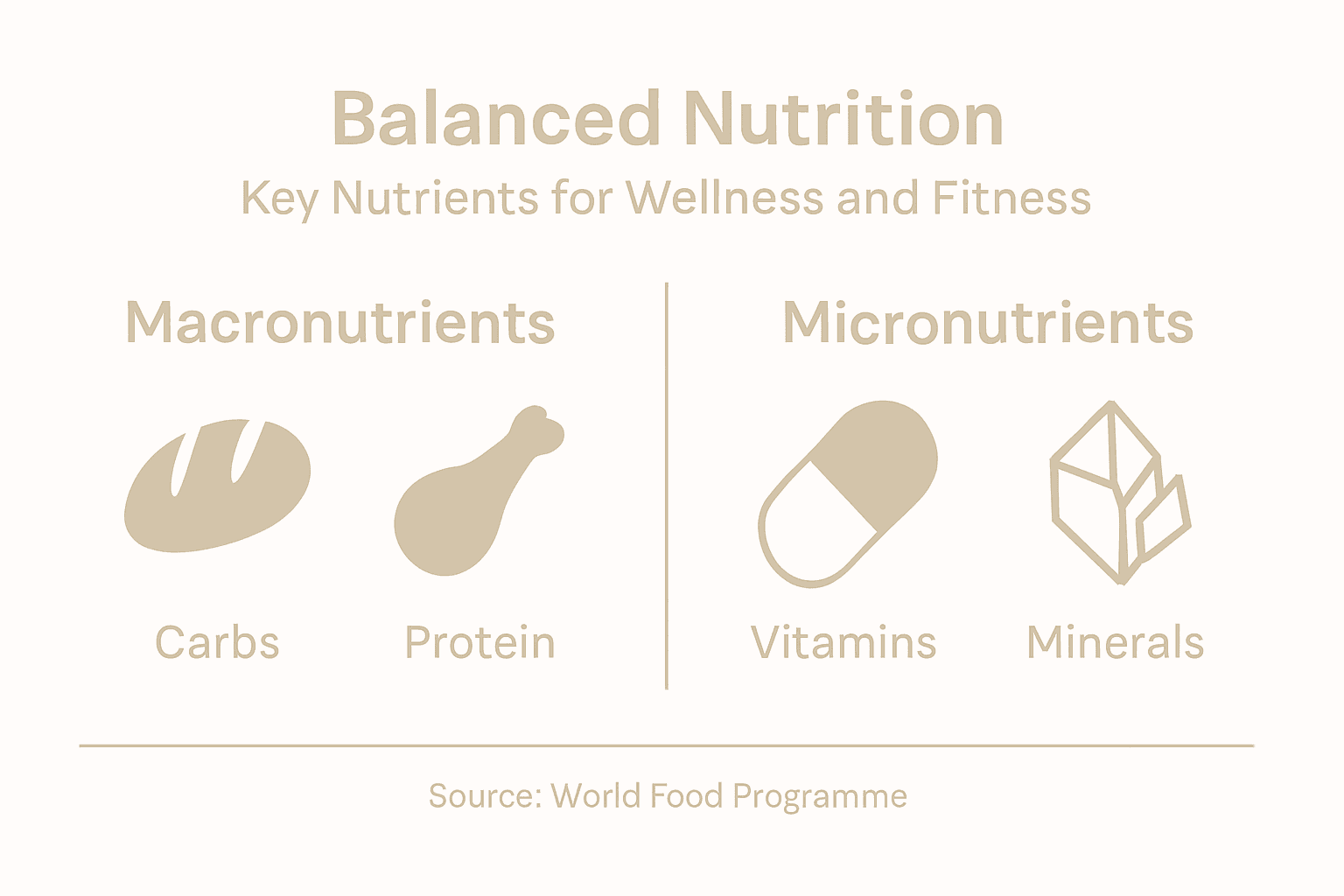 Infographic with key nutrients for wellness