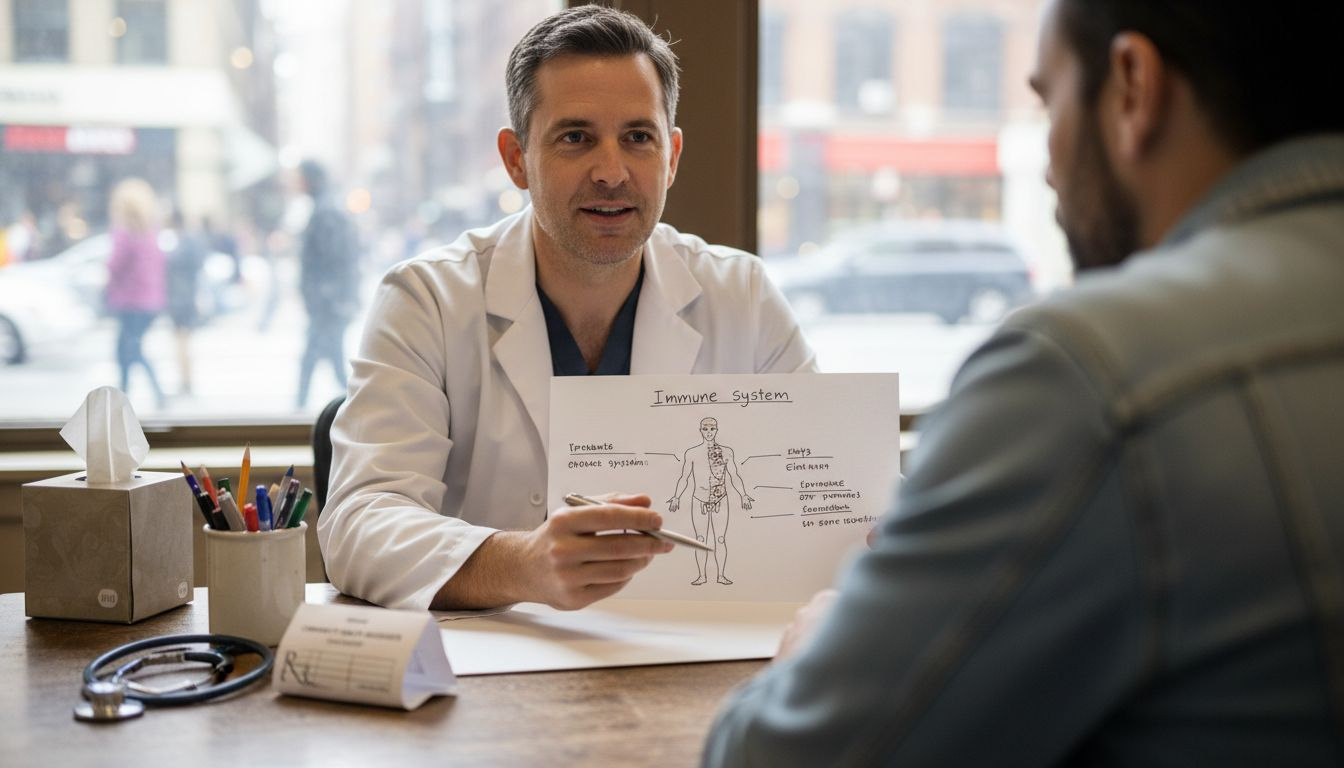 Doctor explaining immune system to patient