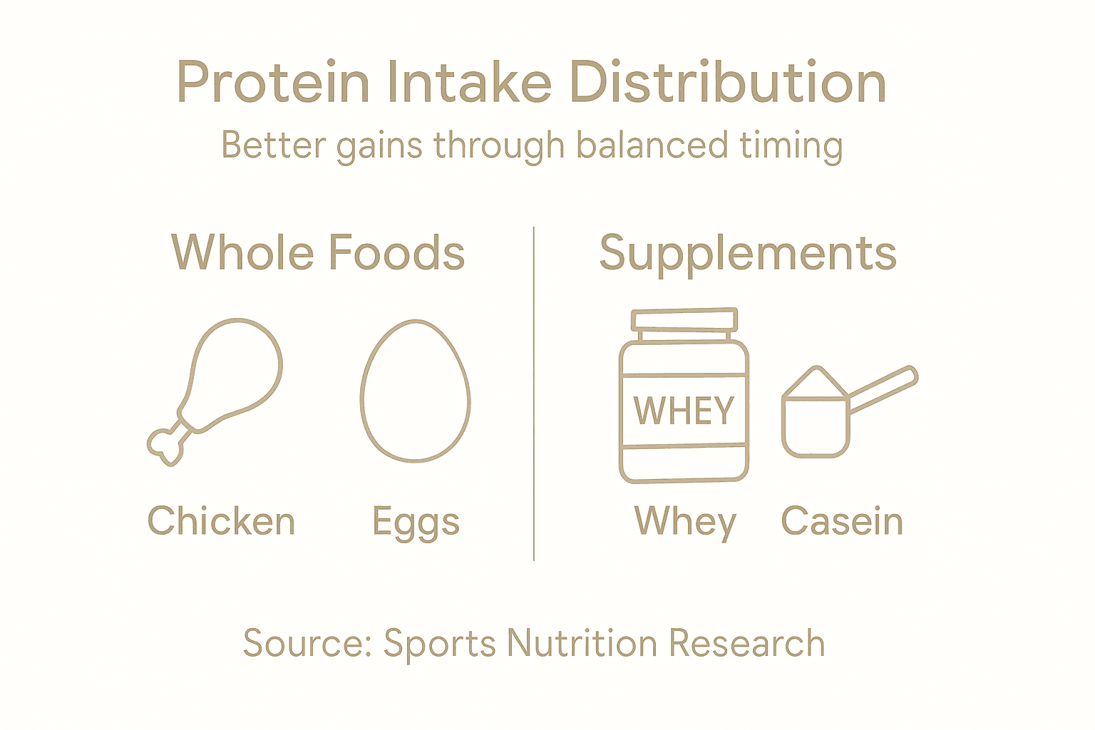Infographic: protein intake distribution for muscle growth