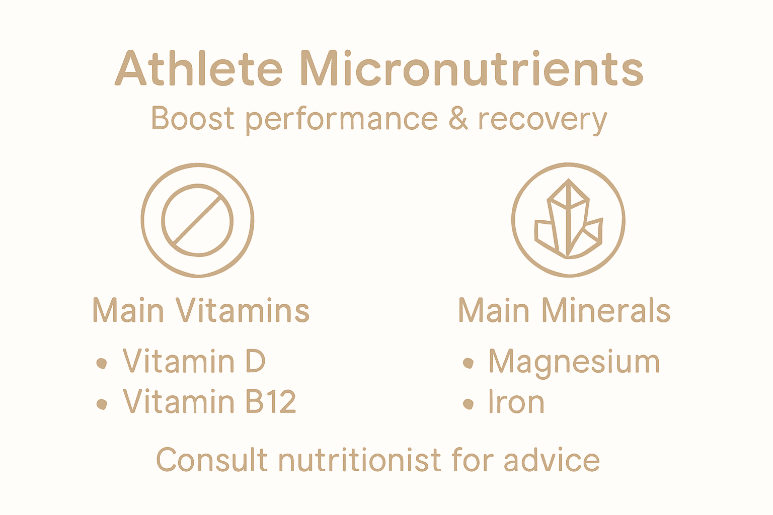Infographic showing key micronutrients for athletes