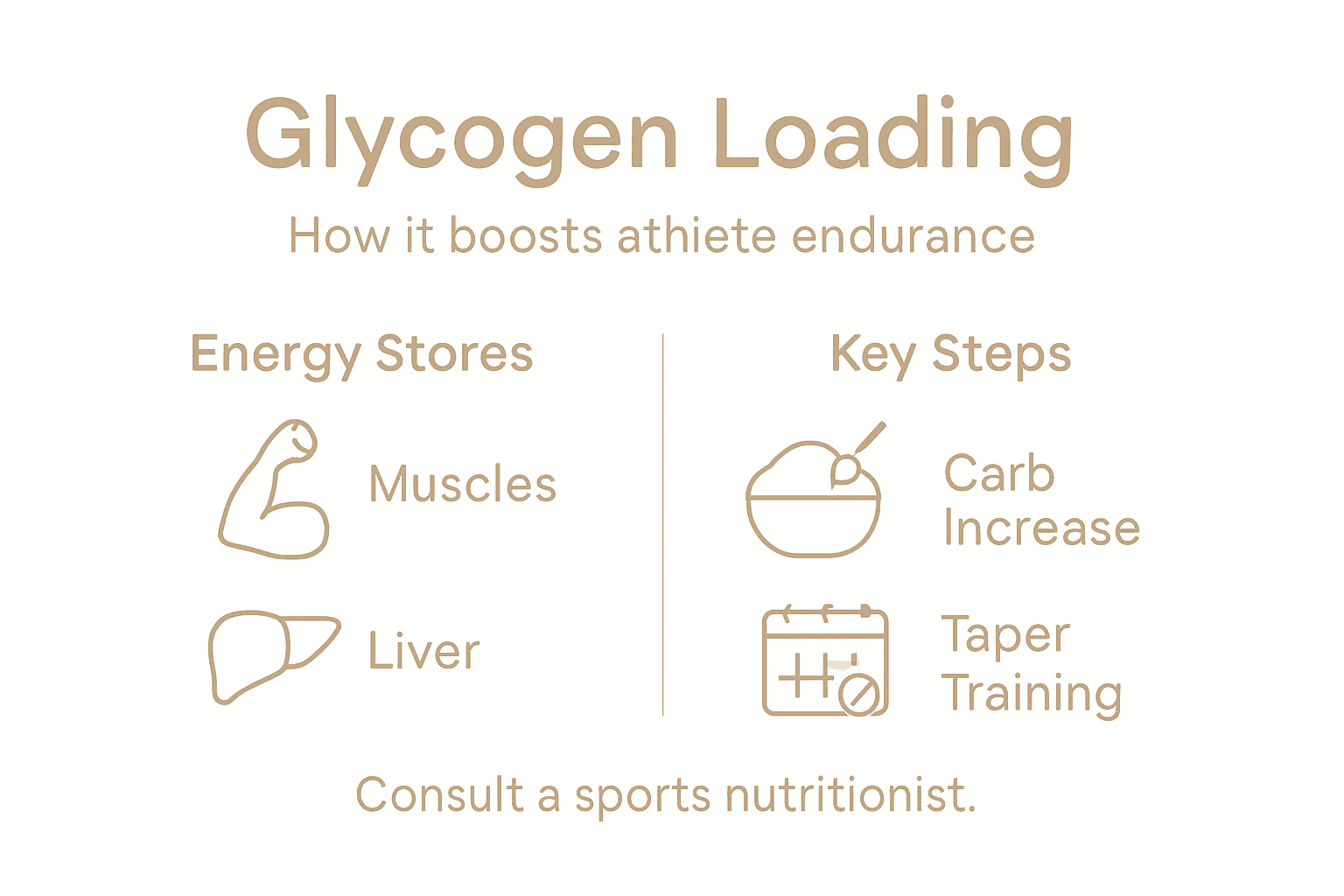 Infographic about glycogen loading benefits