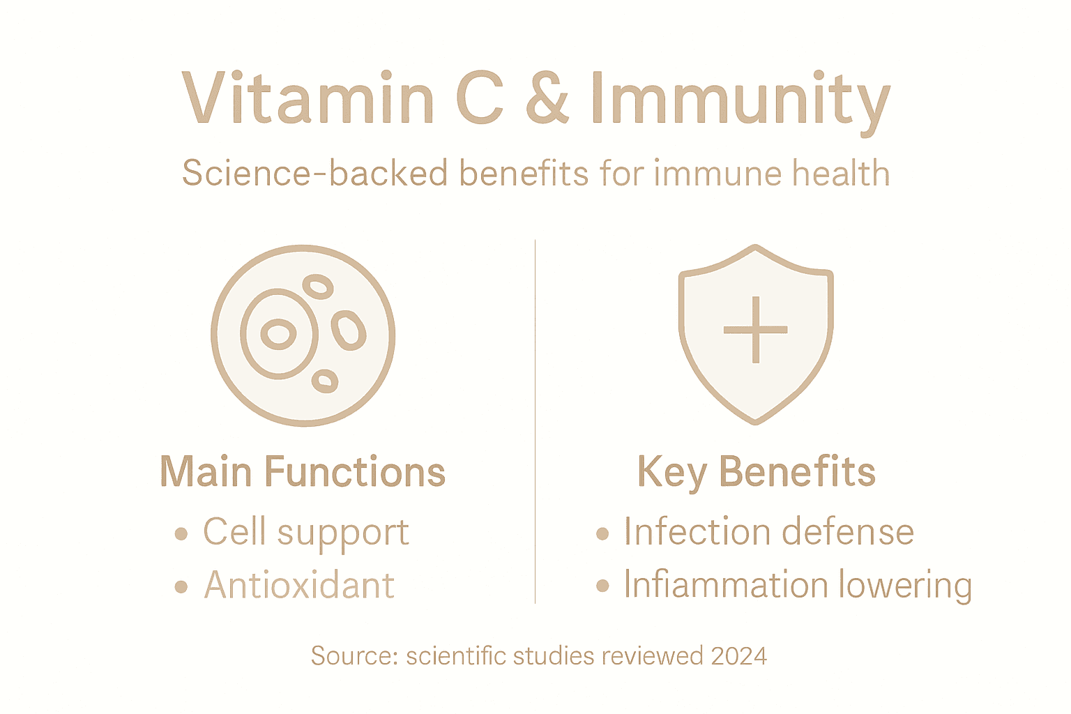 Infographic showing vitamin c immunity benefits