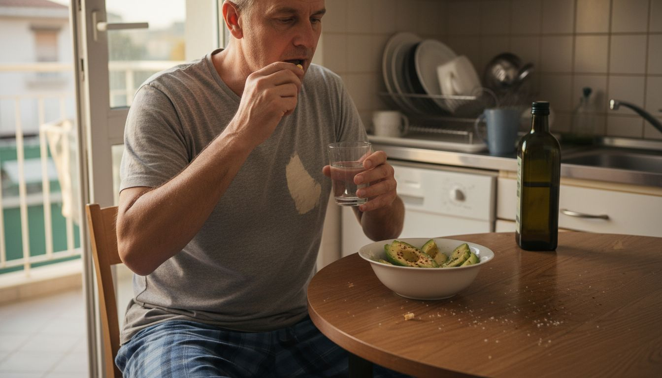 Man combines supplements with healthy fat