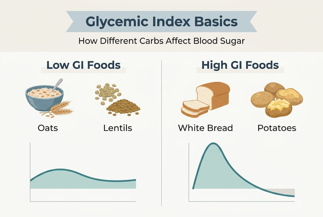 Glycemic index food types infographic