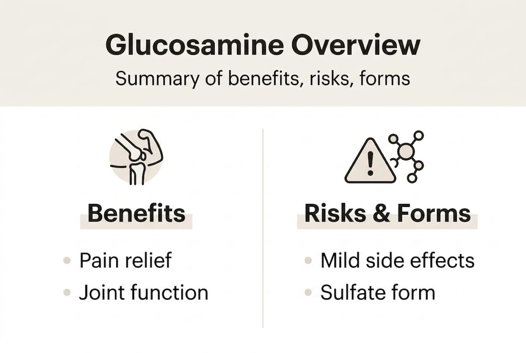 Infographic glucosamine benefits risks forms