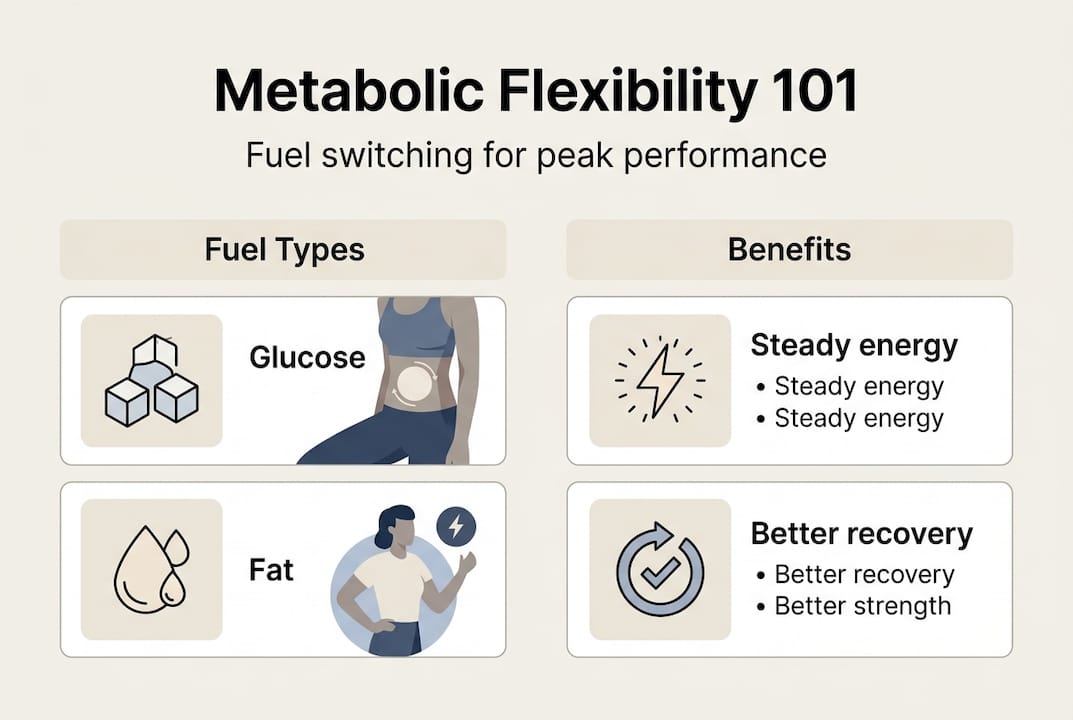 Infographic explaining metabolic flexibility basics