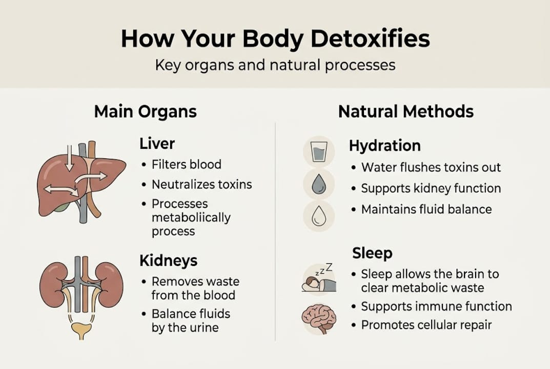 Infographic of organs and detox methods