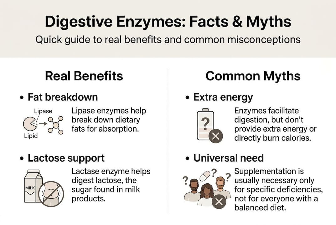 Infographic real digestive enzyme benefits and myths