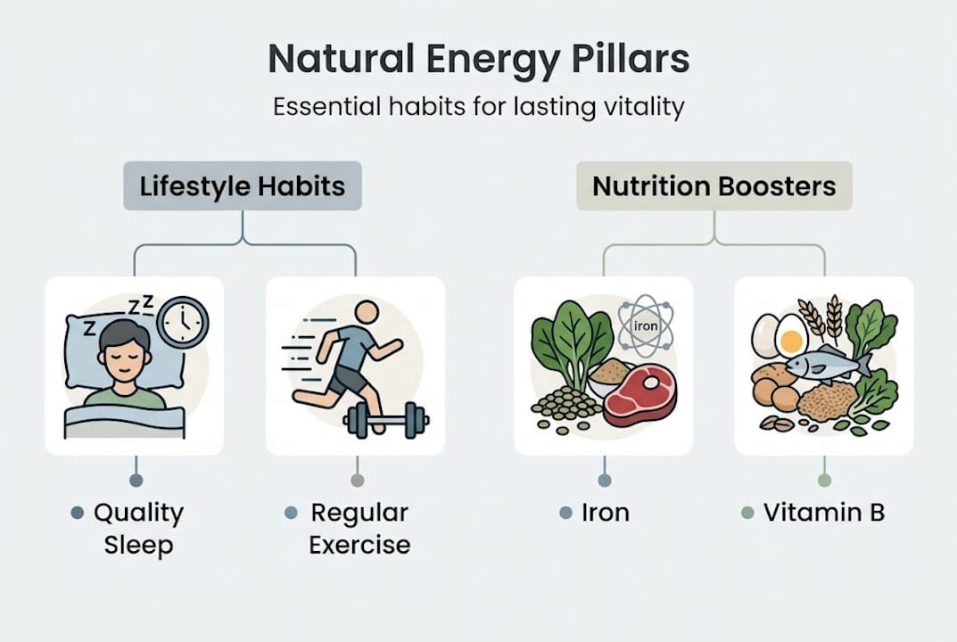 Infographic summarizing natural energy pillars