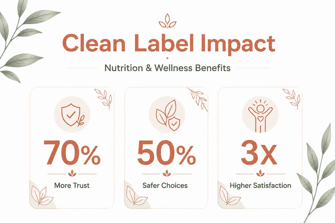 Infographic showing clean label nutrition and wellness impact