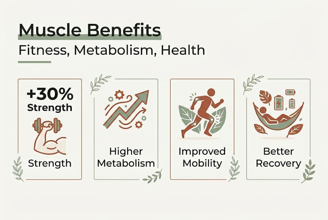 Infographic showing skeletal muscle fitness statistics