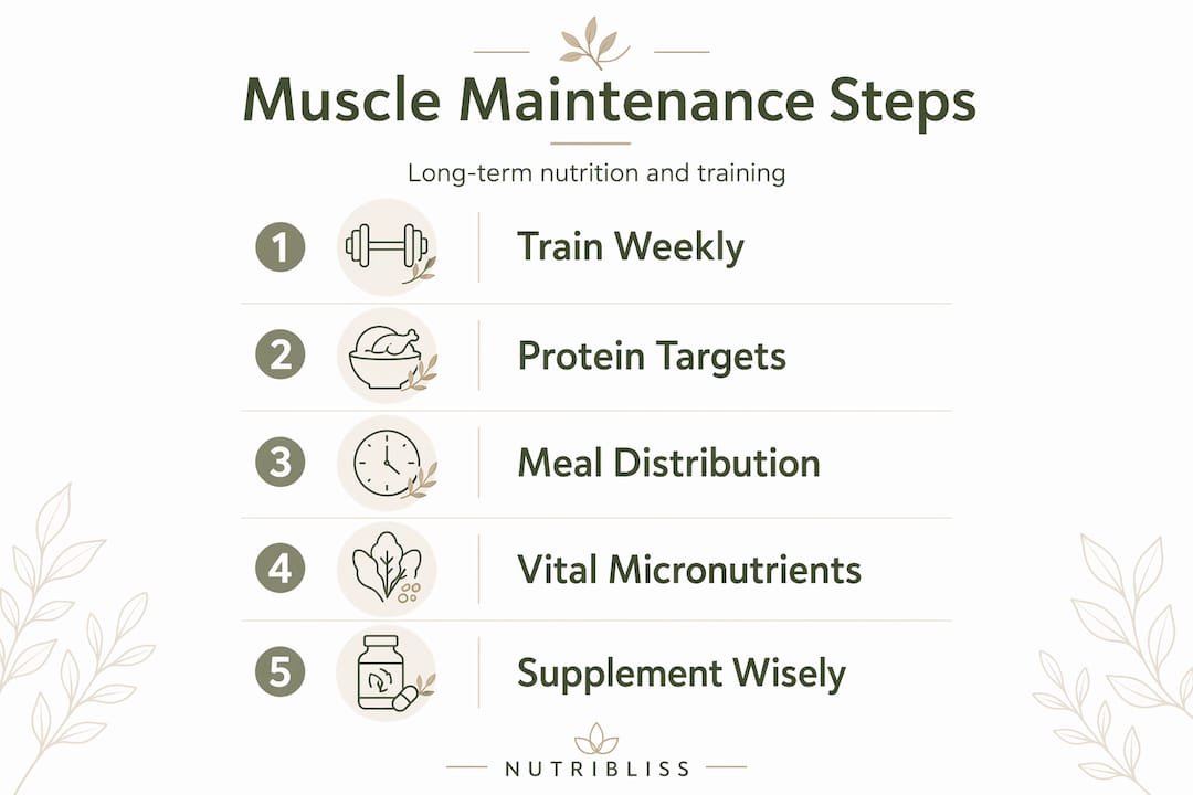 Infographic showing steps for muscle maintenance