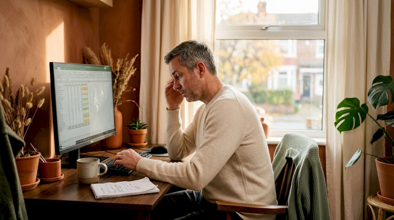 Office worker showing visible fatigue at desk