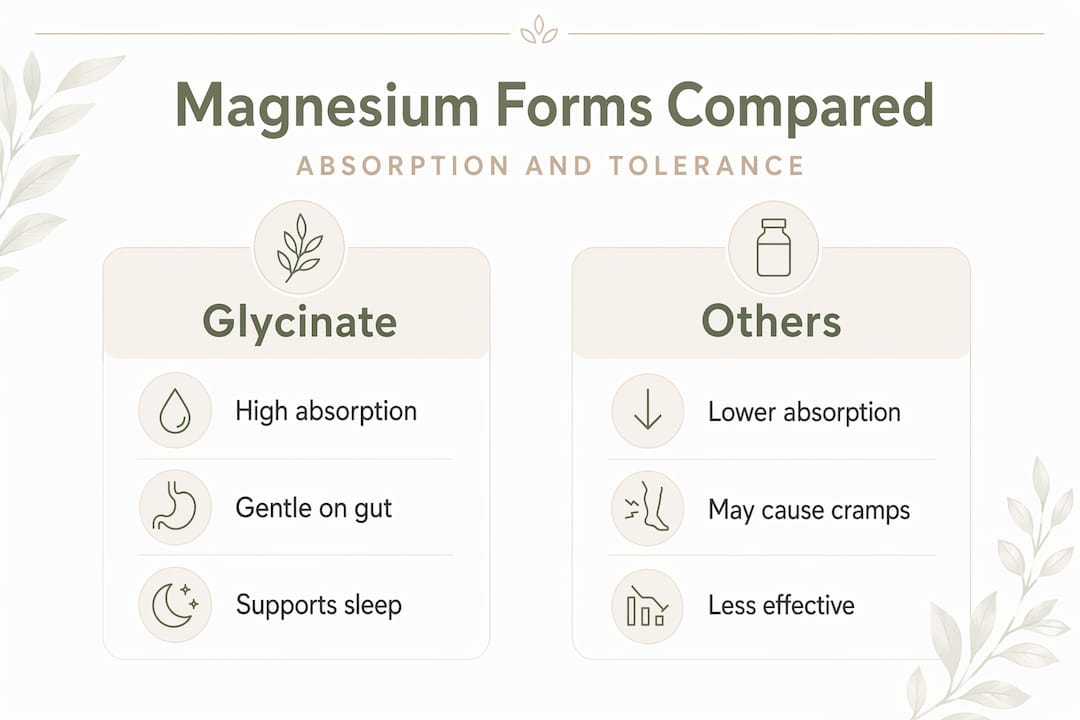Infographic comparing magnesium glycinate vs others