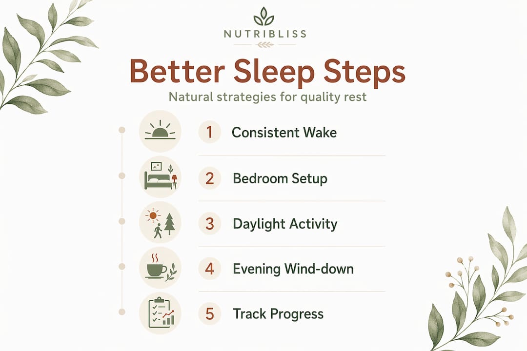 Infographic showing steps to improve sleep quality