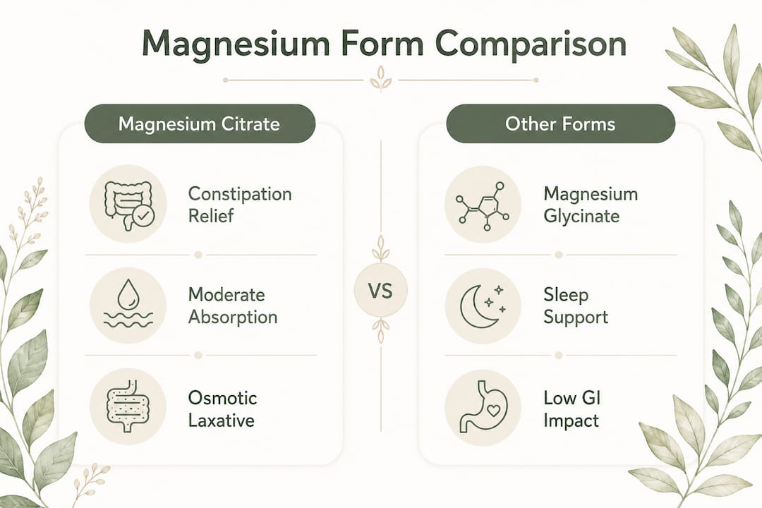 Infographic comparing magnesium citrate with other forms