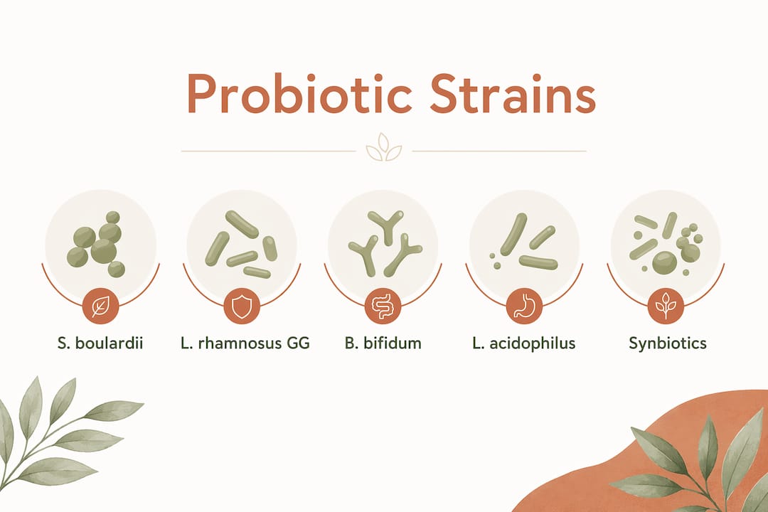 Infographic showing hierarchy of probiotic strains for gut health