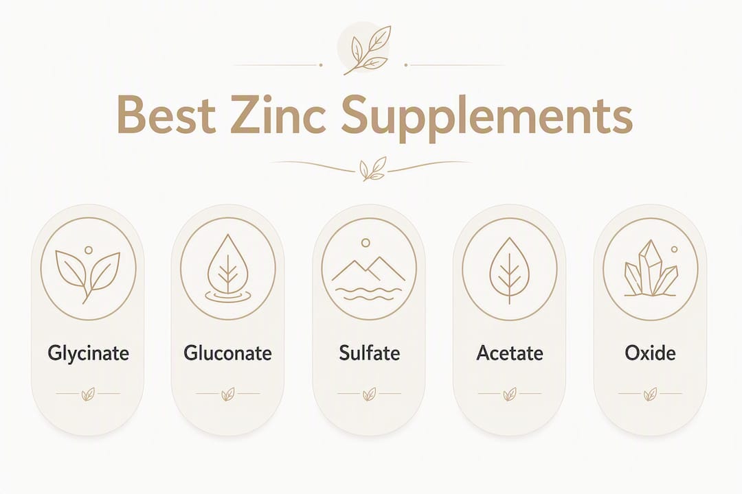 Infographic comparing types of zinc supplements